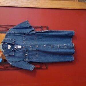 Universal Thread Womens Casual Denim Button Shirt Dress